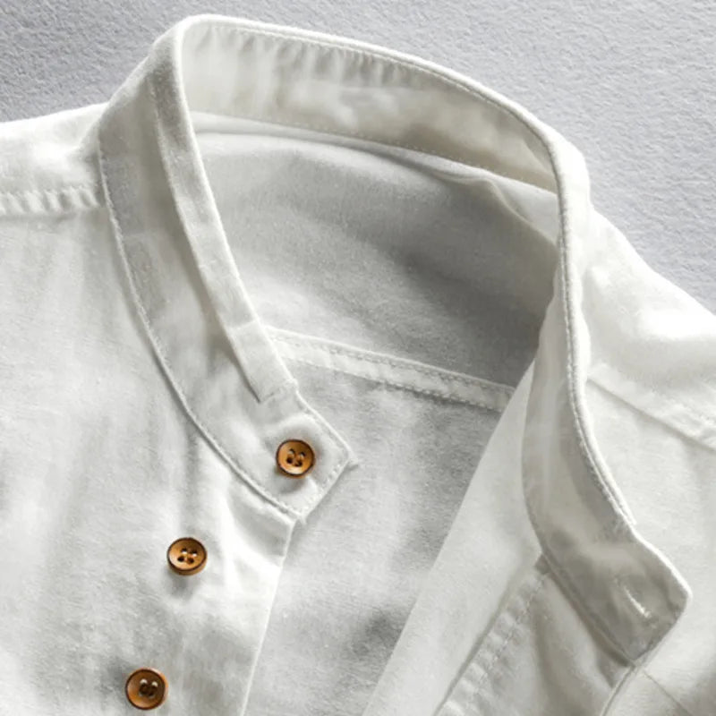 Japan Style Mens Linen Cotton Shirt